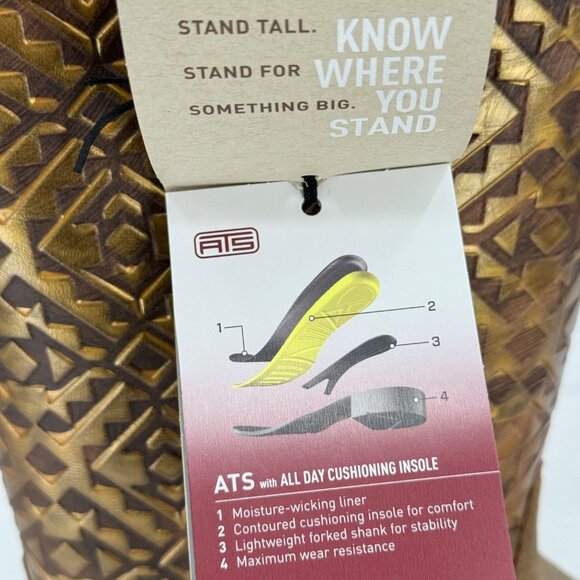 Ariat Women's Round Up Wide Square Toe Leather Brown Western Boots Size 10B NWOB - Picture 9 of 16